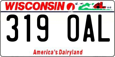 WI license plate 319OAL