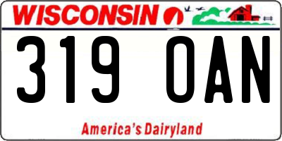 WI license plate 319OAN