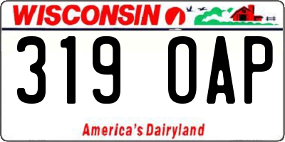 WI license plate 319OAP