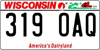 WI license plate 319OAQ