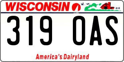 WI license plate 319OAS