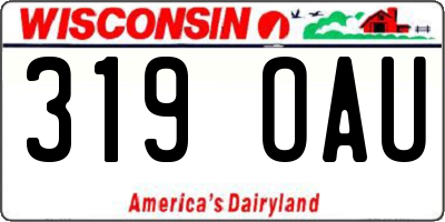 WI license plate 319OAU