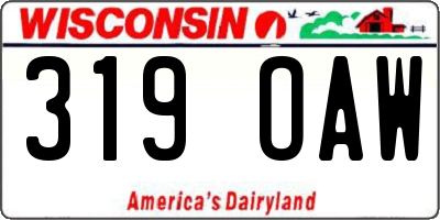 WI license plate 319OAW