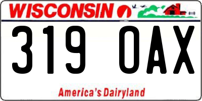 WI license plate 319OAX