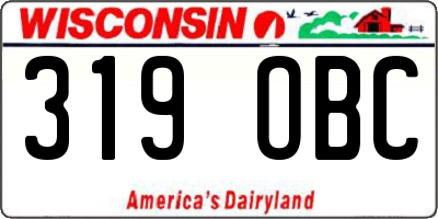 WI license plate 319OBC
