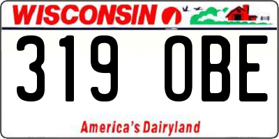 WI license plate 319OBE