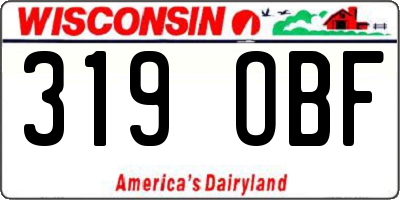 WI license plate 319OBF