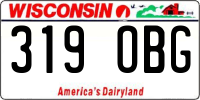 WI license plate 319OBG