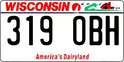 WI license plate 319OBH
