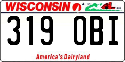 WI license plate 319OBI
