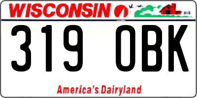 WI license plate 319OBK