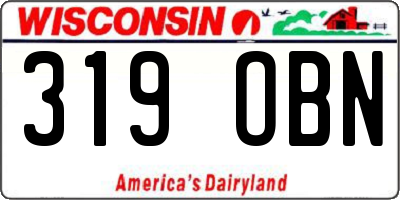 WI license plate 319OBN