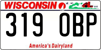 WI license plate 319OBP