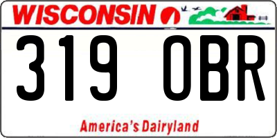 WI license plate 319OBR