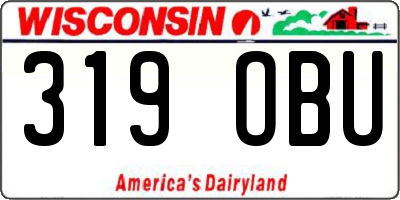 WI license plate 319OBU