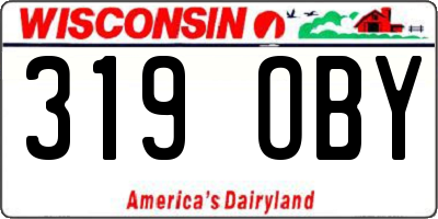WI license plate 319OBY