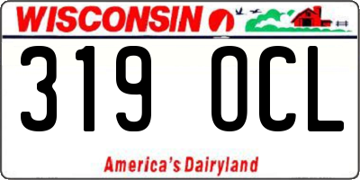 WI license plate 319OCL