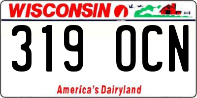 WI license plate 319OCN