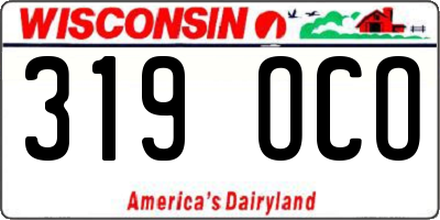 WI license plate 319OCO