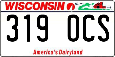 WI license plate 319OCS