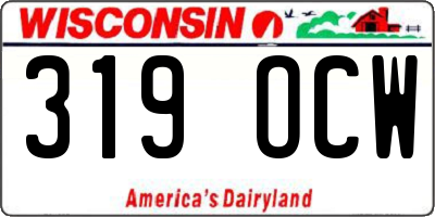 WI license plate 319OCW