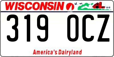 WI license plate 319OCZ