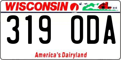 WI license plate 319ODA