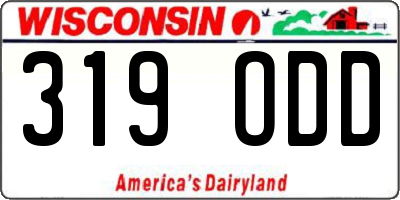 WI license plate 319ODD