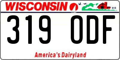 WI license plate 319ODF