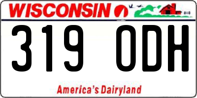 WI license plate 319ODH