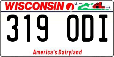 WI license plate 319ODI