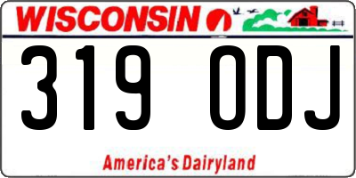 WI license plate 319ODJ