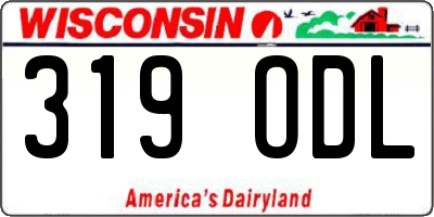 WI license plate 319ODL