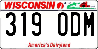 WI license plate 319ODM