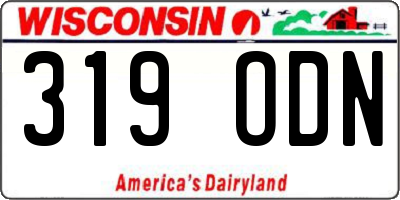 WI license plate 319ODN