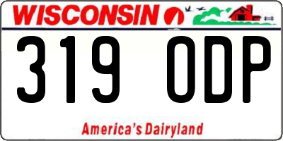 WI license plate 319ODP