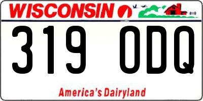 WI license plate 319ODQ