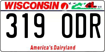 WI license plate 319ODR