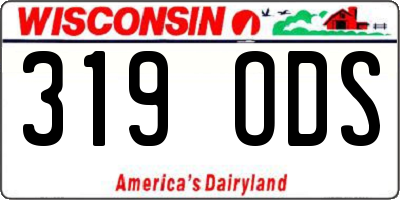 WI license plate 319ODS
