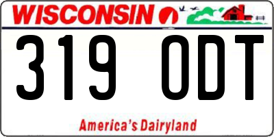 WI license plate 319ODT