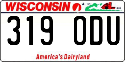 WI license plate 319ODU