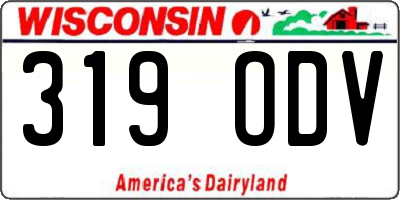 WI license plate 319ODV