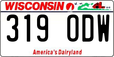 WI license plate 319ODW