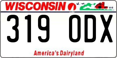 WI license plate 319ODX