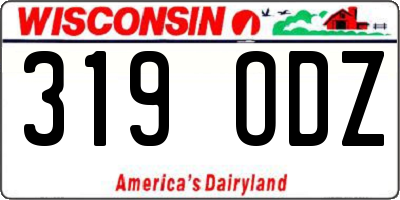 WI license plate 319ODZ