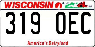 WI license plate 319OEC