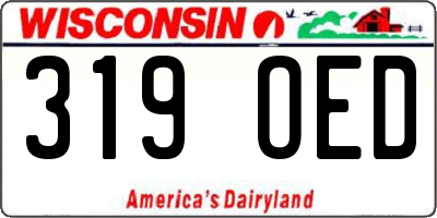WI license plate 319OED