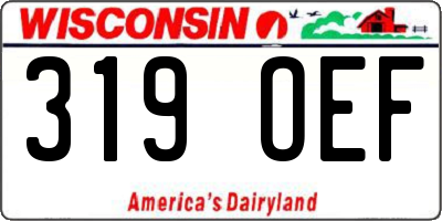 WI license plate 319OEF