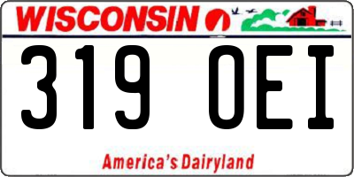 WI license plate 319OEI