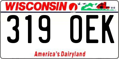 WI license plate 319OEK